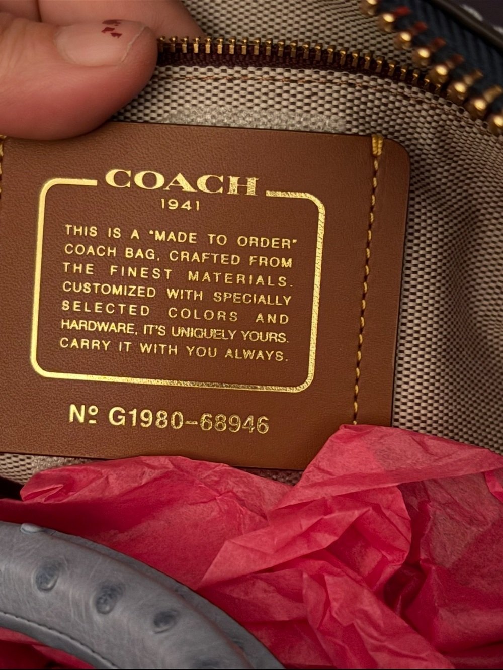 Coach 1941 MTO Rogue 36 – Genuine Ostrich – Rare Style 68946 - Picture 5 of 10